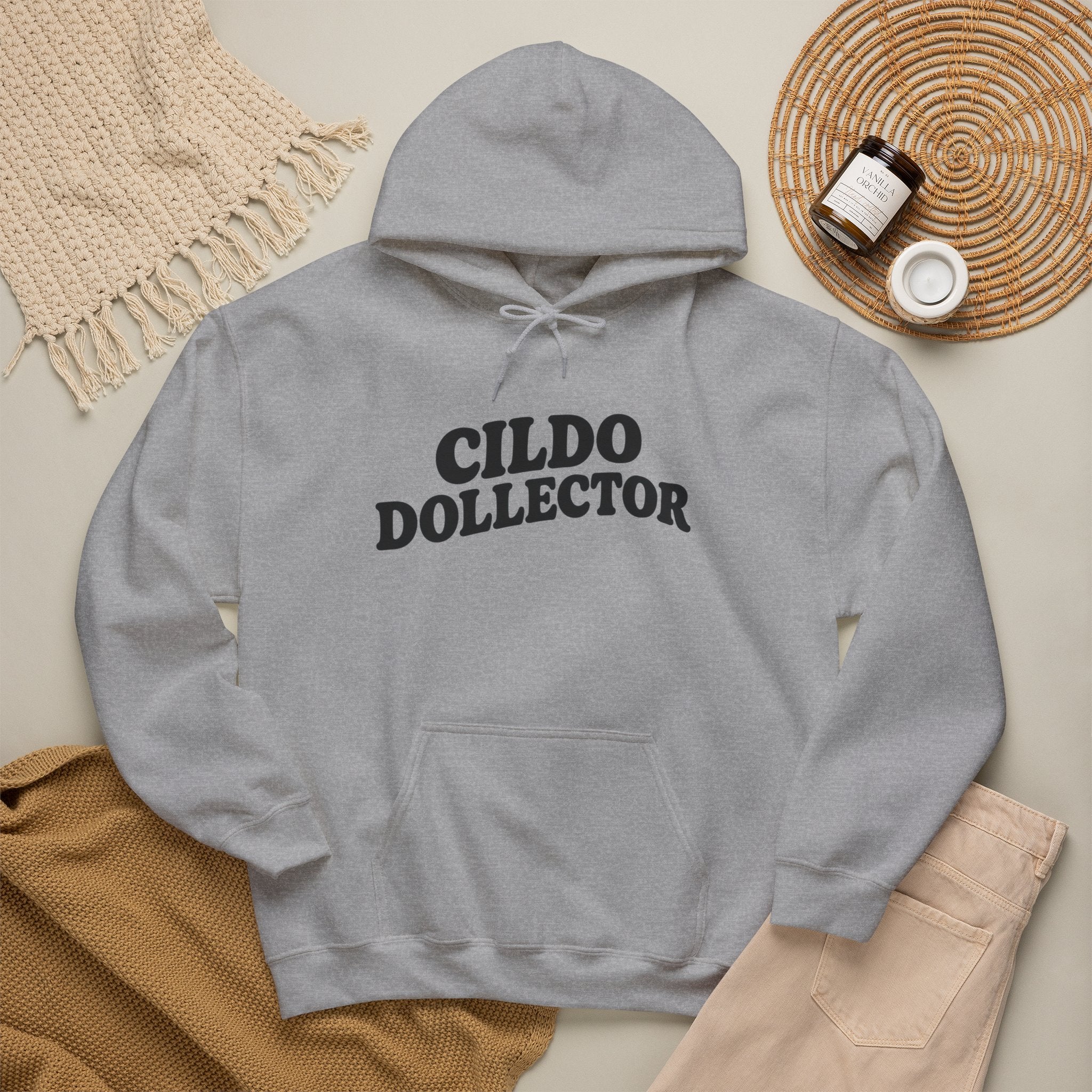 Cildo Dollector Hoodie – Minimal Black Text Pullover