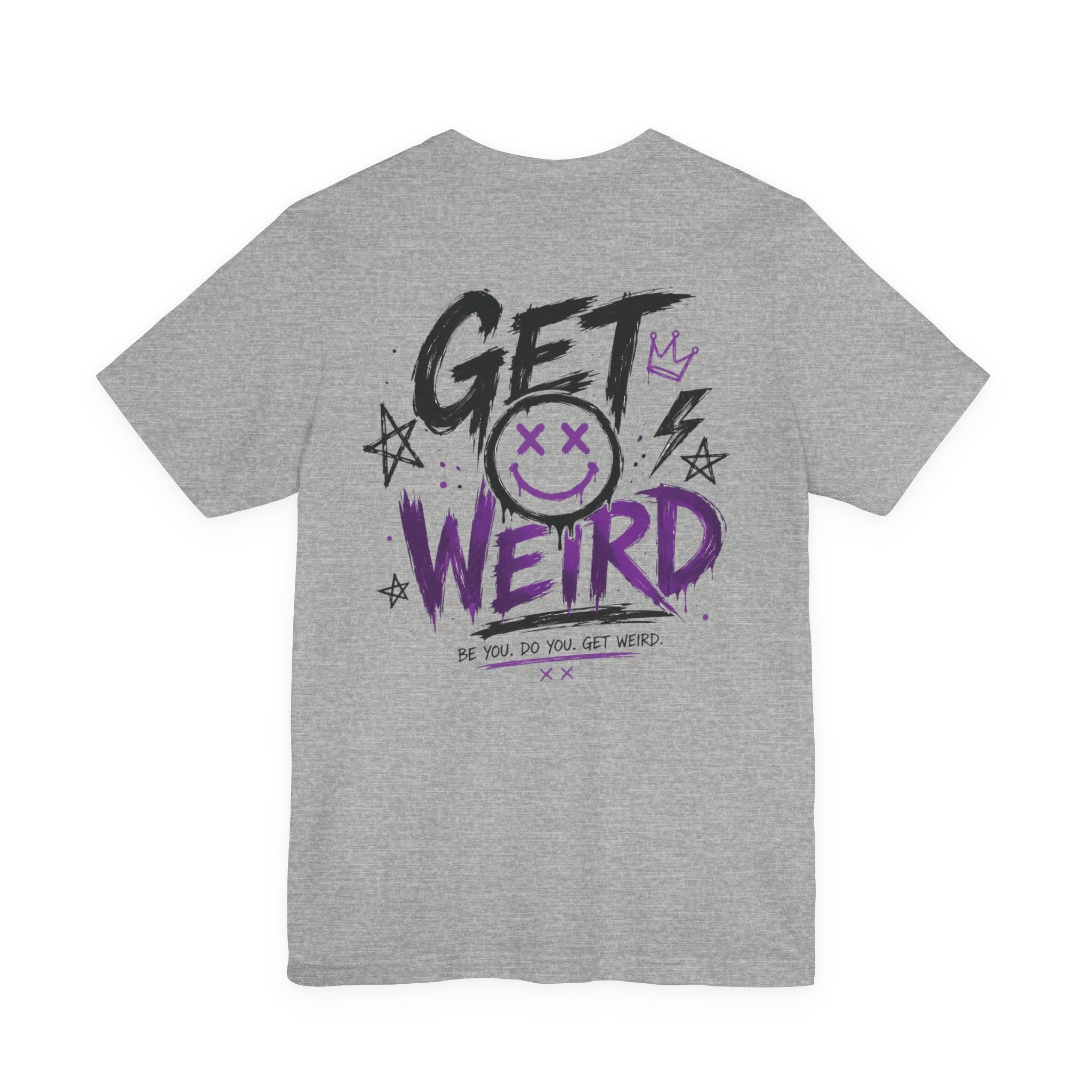 'GET WEIRD' Back Print Smiley tee