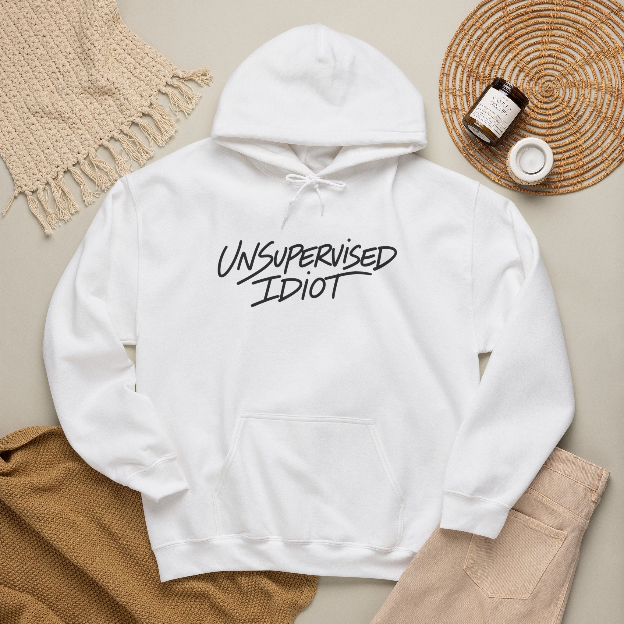 "Unsupervised Idiot" Script Graphic Pullover