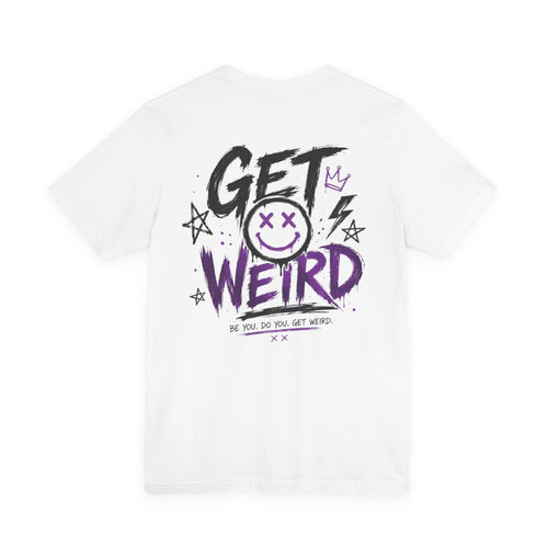 'GET WEIRD' Back Print Smiley tee