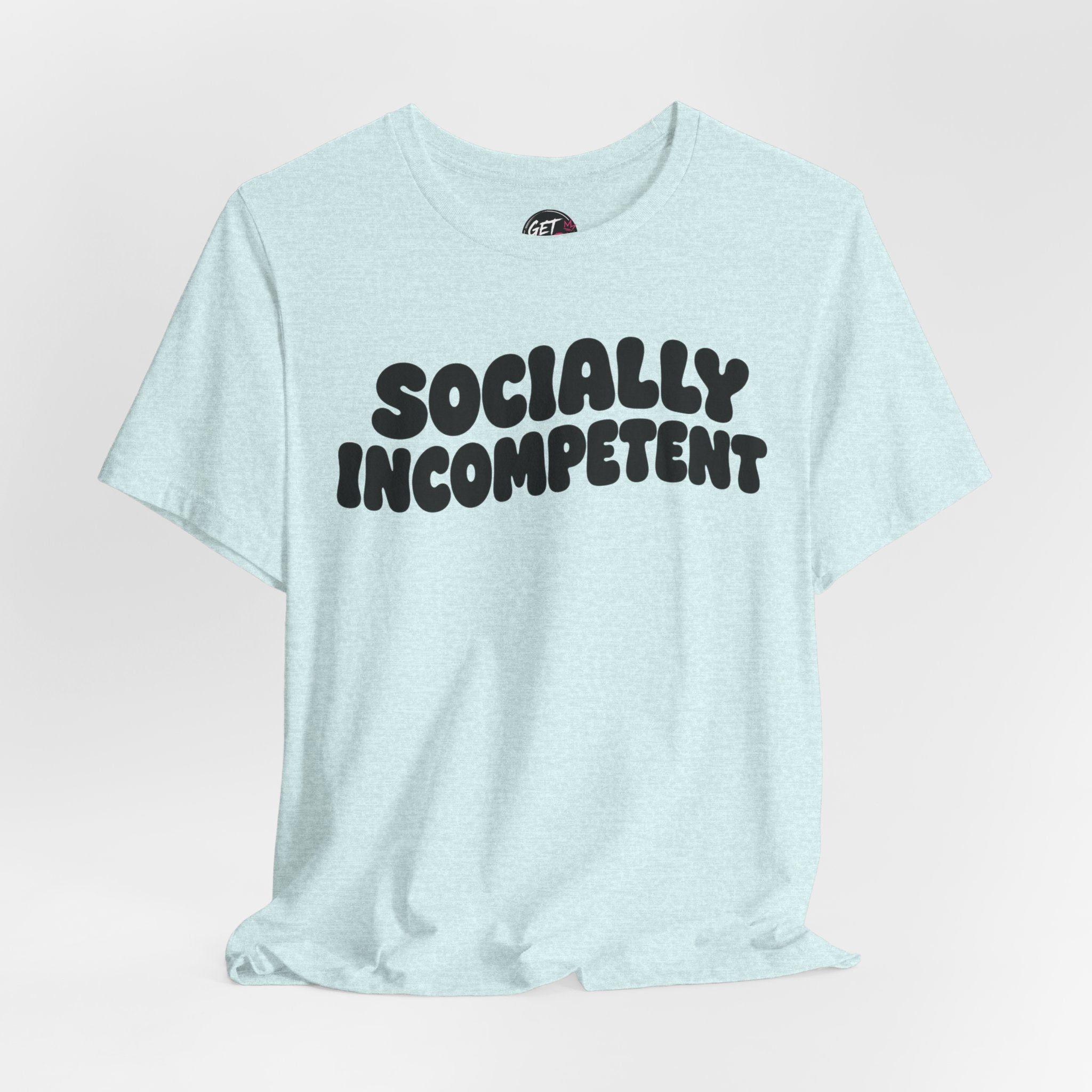 Socially Incompetent Retro Bubble Text Tee