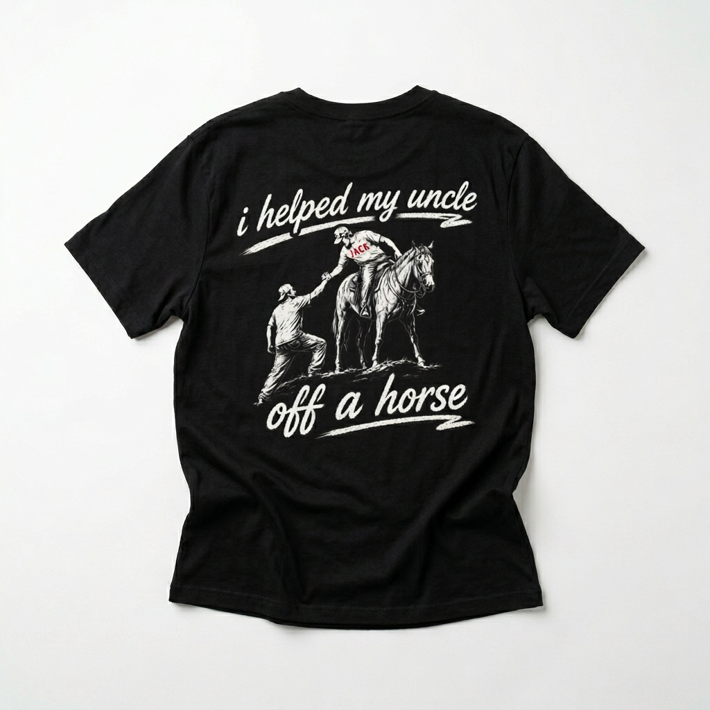 "I Helped My Uncle Off a Horse" Vintage Western T‑Shirt