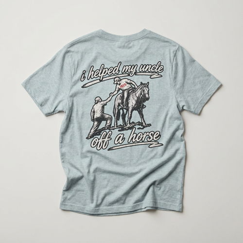 "I Helped My Uncle Off a Horse" Vintage Western T‑Shirt