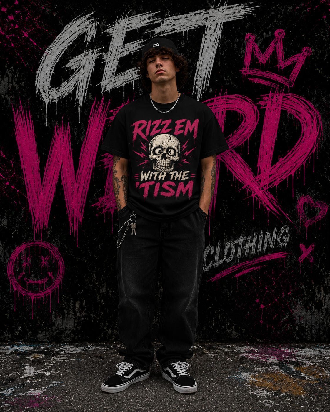 Rizz Em With The Tism Skull T‑Shirt