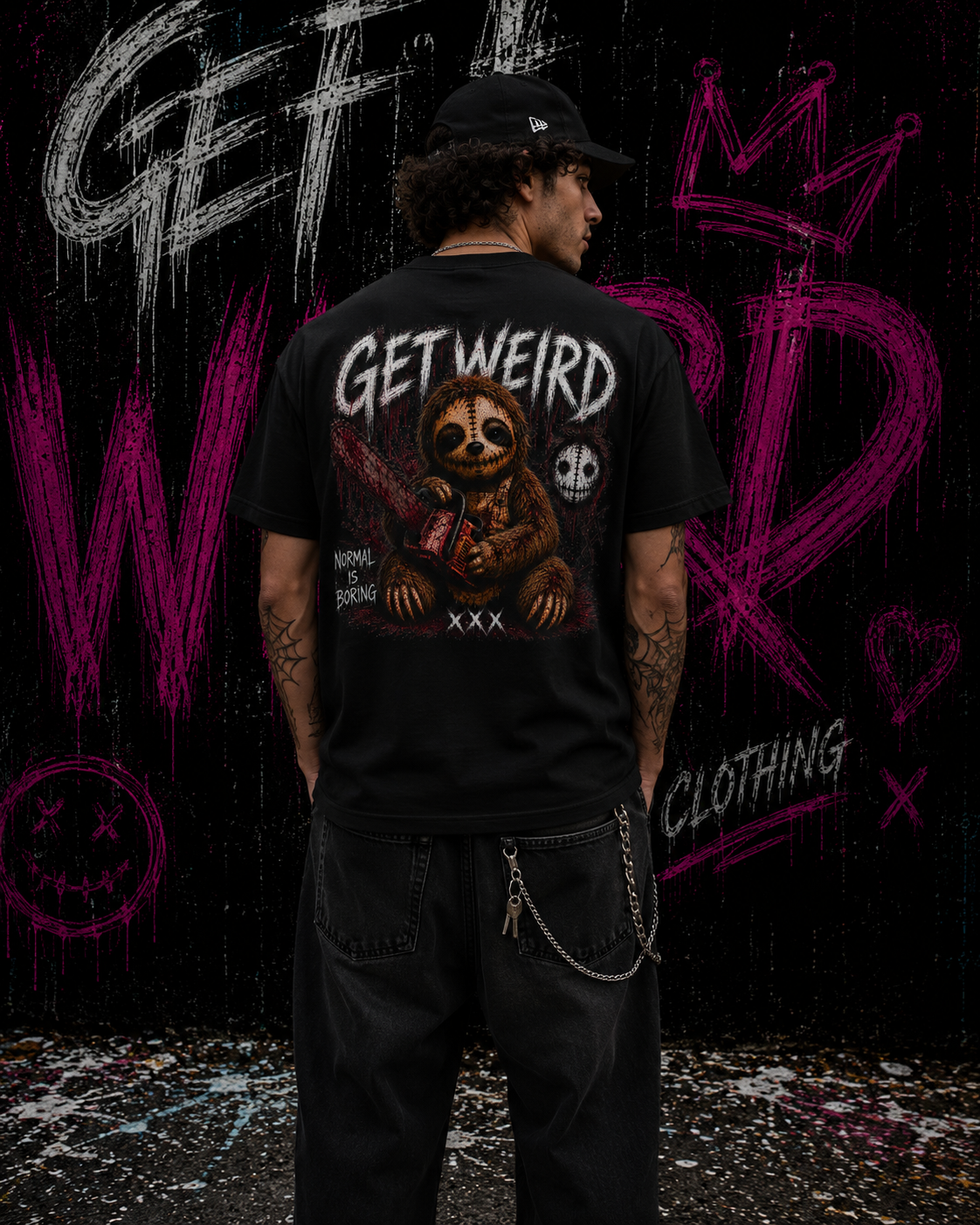 Get Weird Leather Face Sloth Limited Edition Tee