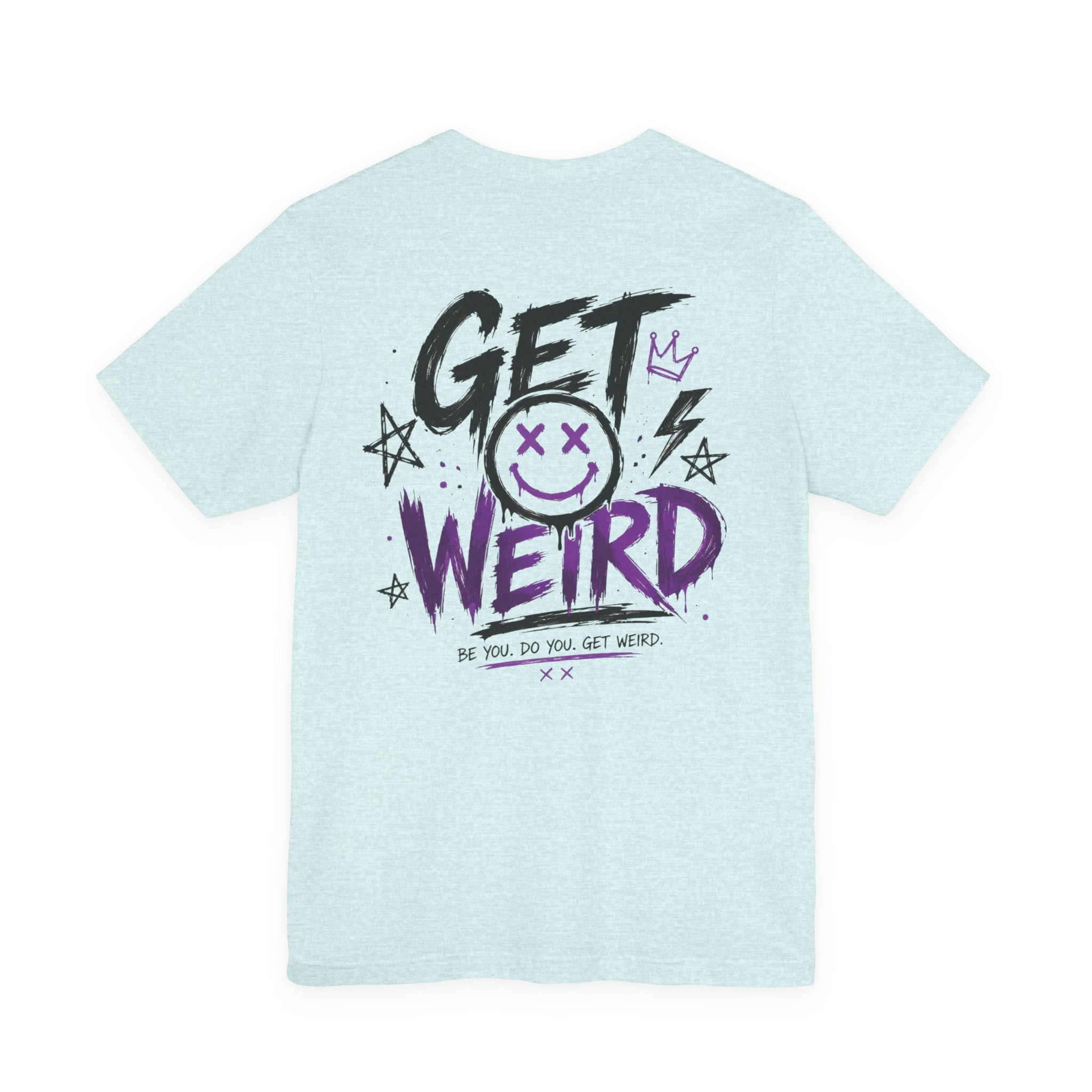 'GET WEIRD' Back Print Smiley tee