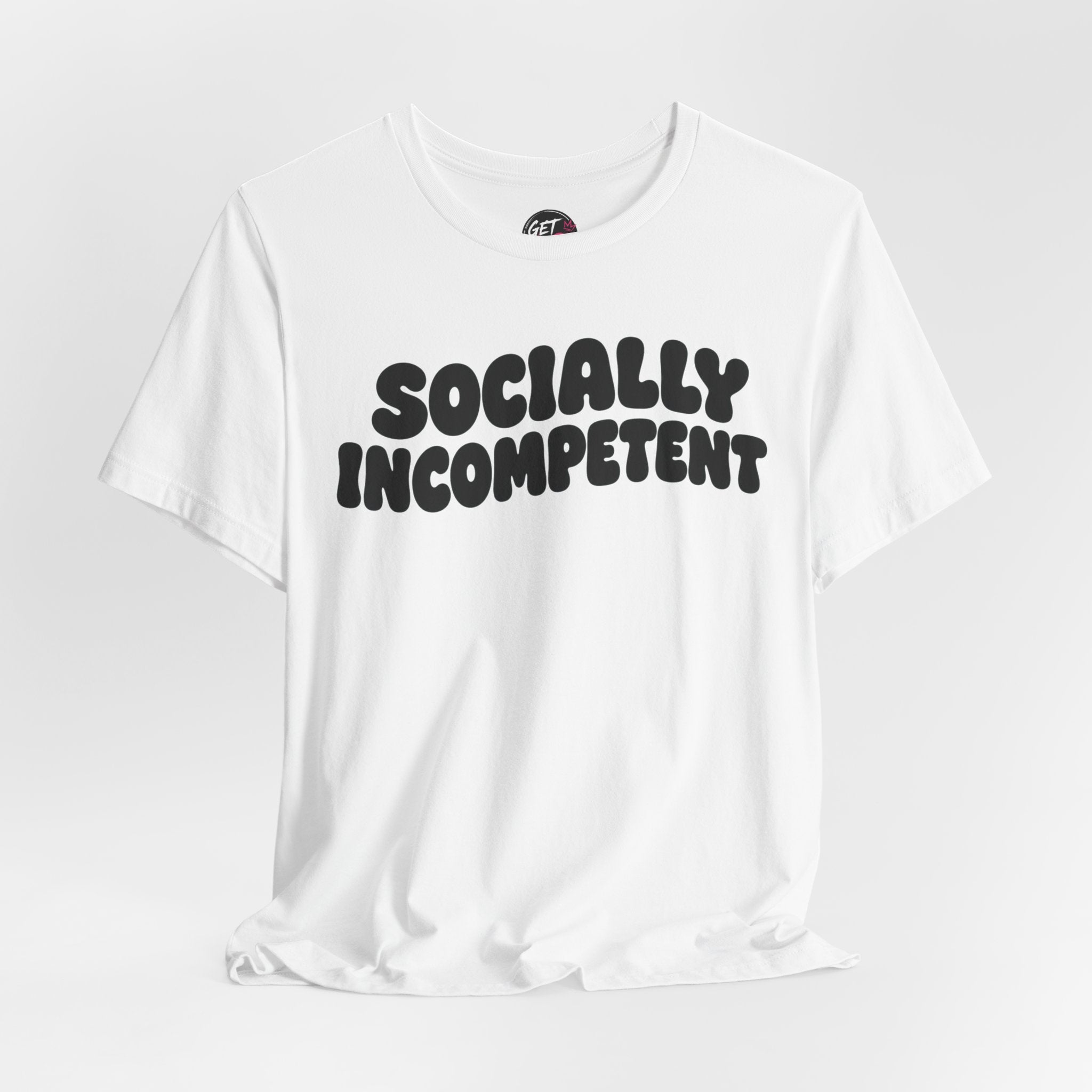 Socially Incompetent Retro Bubble Text Tee