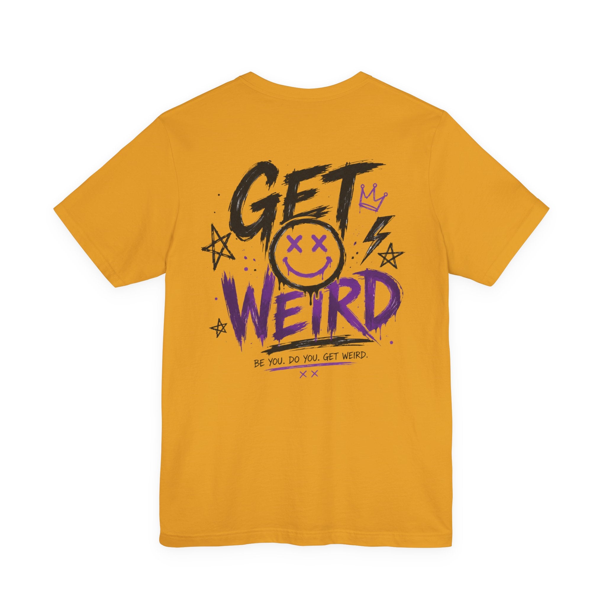 'GET WEIRD' Back Print Smiley tee