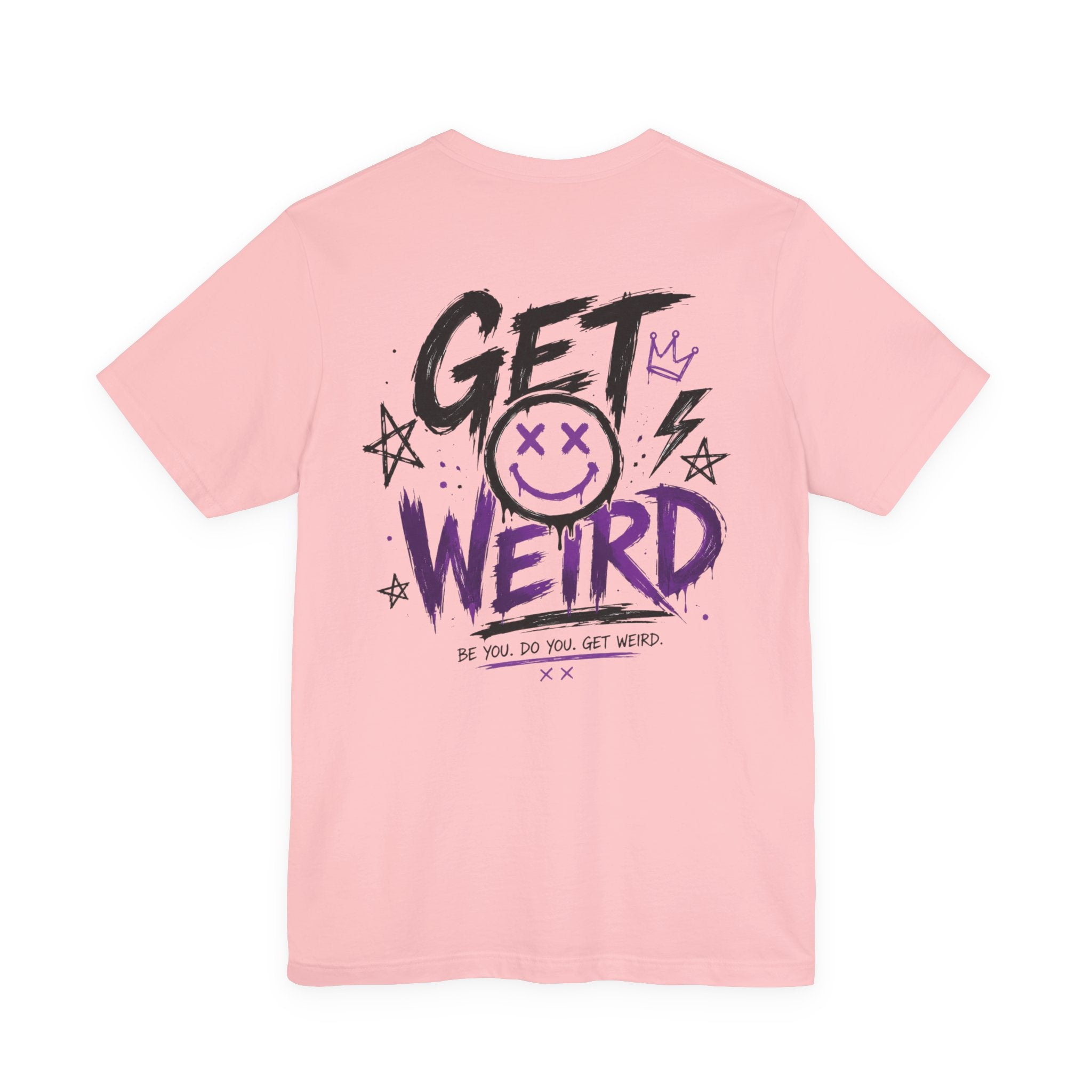 'GET WEIRD' Back Print Smiley tee