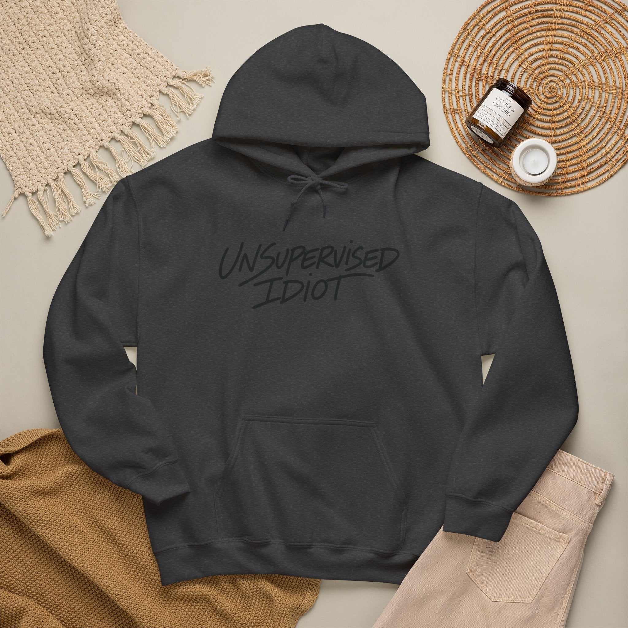 "Unsupervised Idiot" Script Graphic Pullover
